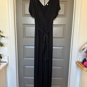 Latched Mama Black Wide Leg Jumpsuit